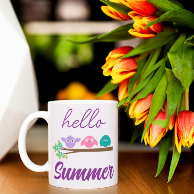 Caneca De Café Olá, Pássaros de Verão (Criador carregado)