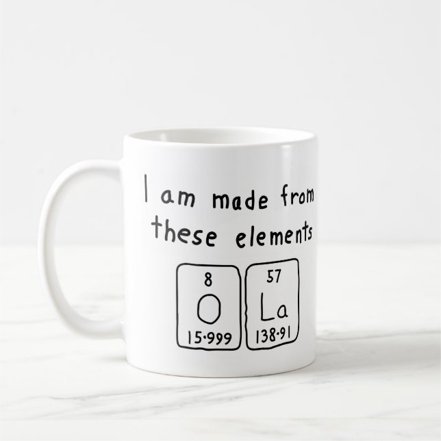Caneca De Café Ola periódica mesa name mug (Esquerda)