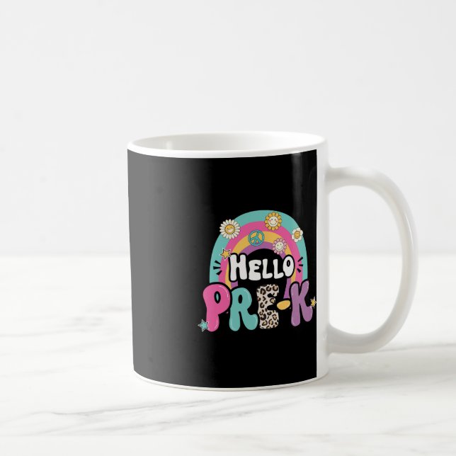 Caneca De Café Olá Pré-K De Volta Para Professores Do Primeiro Di (Direita)
