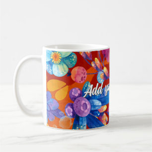 Caneca De Café Olá, Primavera Felicidade, Flores Vibrantes