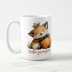 Caneca De Café Olá Pumpkin Cute Fox Halloween Design