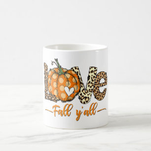 Caneca De Café Olá, Pumpkin Fall Y'All Leopard Love