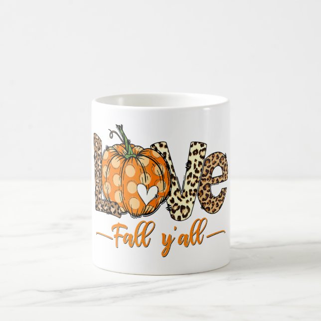 Caneca De Café Olá, Pumpkin Fall Y'All Leopard Love (Centro)