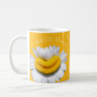 Caneca De Café "olá, raio de sol" Sorriso de Camomila 