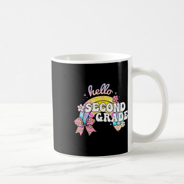 Caneca De Café Olá Segundo Ano Lápis Gravata Laço Tinta Volta à E (Direita)