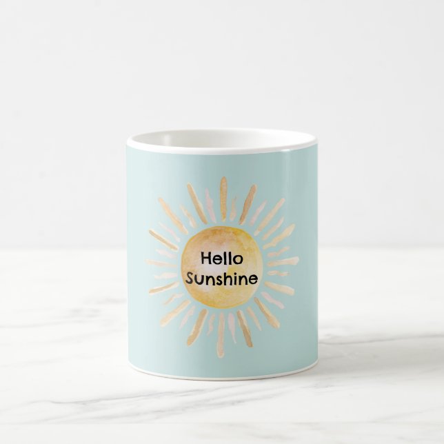 Caneca De Café Olá Sol Brilho Azul (Centro)