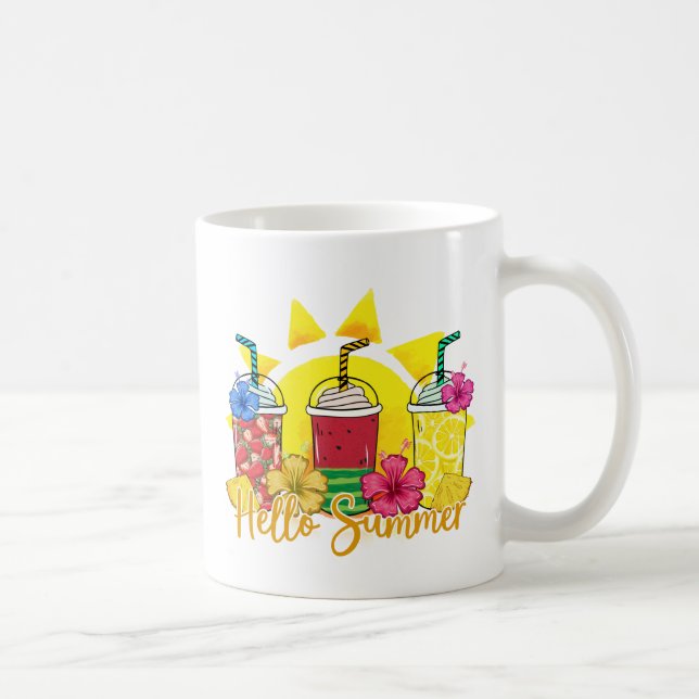 Caneca De Café Olá Summer | Refrescando Fruta tropical Smoothy (Direita)