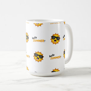 Caneca De Café Olá Summer Sun com óculos de sol