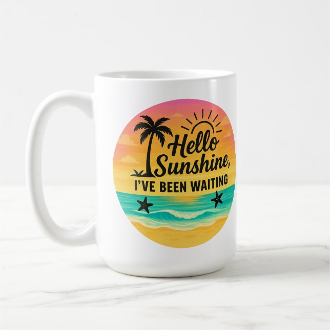 Caneca De Café Olá Sunshine - Citação Motivacional (Esquerda)