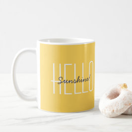 Caneca De Café Olá Sunshine Modern Typografia Amarelo
