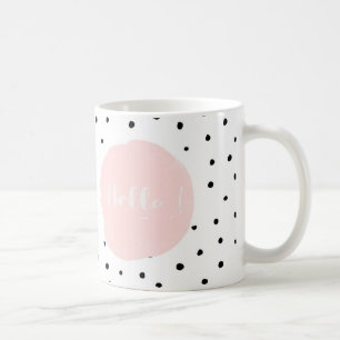 Caneca De Café Olá Tipografia e dança de Bolinhas