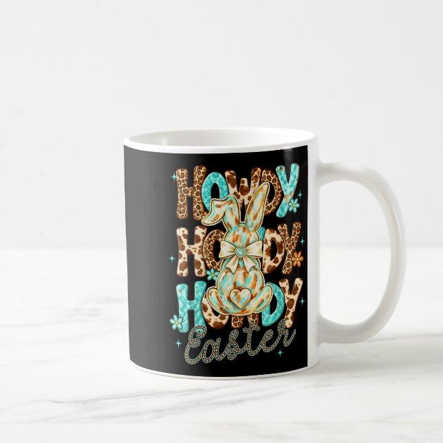 Caneca De Café Olá vaqueira ocidental do dia de Páscoa leopardo c (Direita)