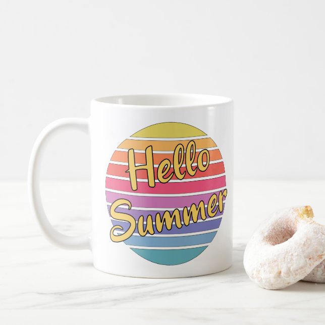 Caneca De Café Olá Verão (Com Donut)