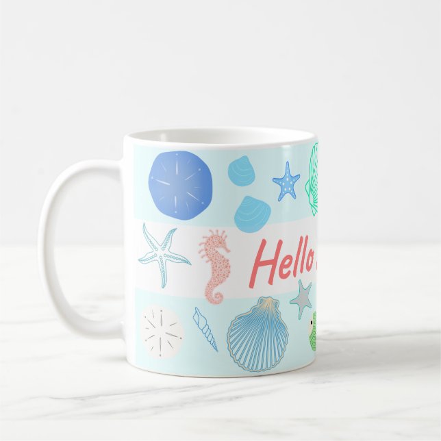 Caneca De Café Olá Verão Costeiro (Esquerda)