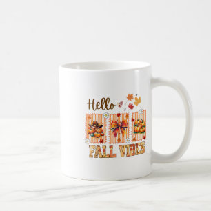 Caneca De Café Olá Vibrações de Outono Coquette Laço Abóbora Espe