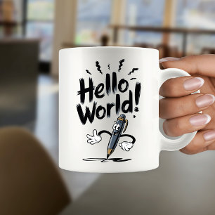 Caneca De Café Olá World Mug Gift de Volta à Escola para Professo