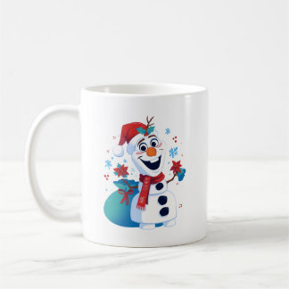 Caneca De Café Olaf congelado - Cartoon festivo Snowman com chapé
