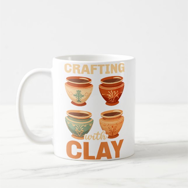 Caneca De Café Olaria Argila Cerâmica Oleiro Artista de Cerâmica (Esquerda)