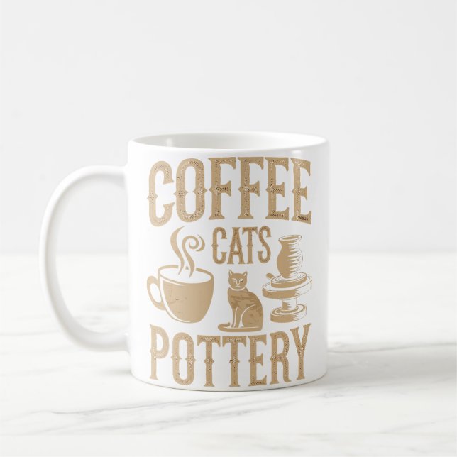 Caneca De Café Olaria Coffee Cats (Esquerda)