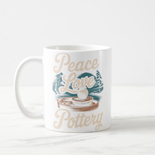 Caneca De Café Olaria Paz Amor (Esquerda)