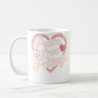 Caneca De Café Olaria Paz Amor