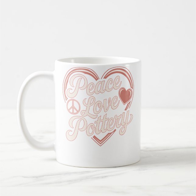 Caneca De Café Olaria Paz Amor (Esquerda)