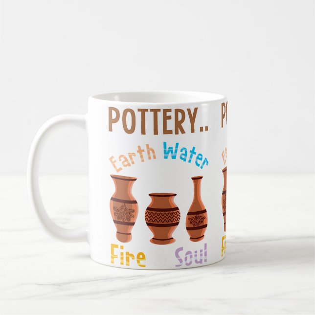 Caneca De Café Olaria Terra Água Fogo Alma - Linda Olaria (Esquerda)