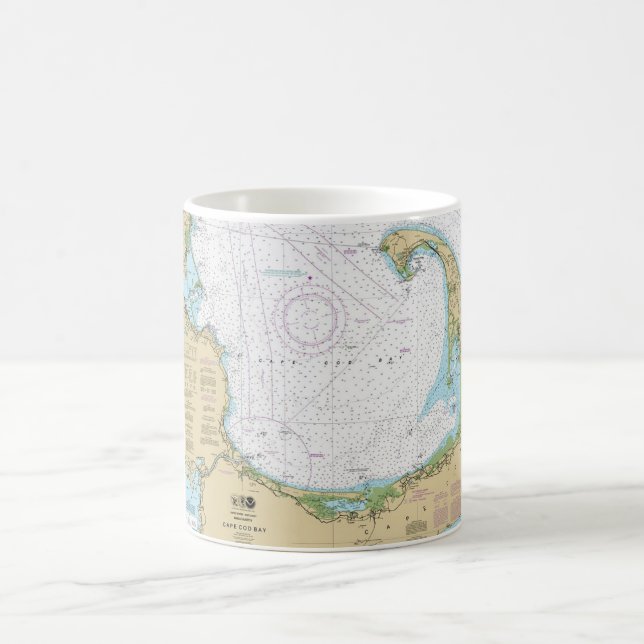 Caneca De Café Old Cape Cod Bay Nautical Chart Mug (Centro)