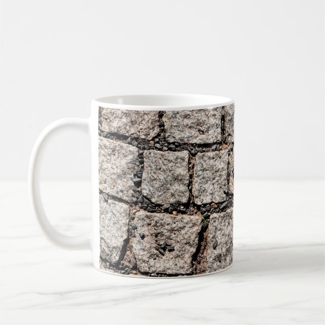 Caneca De Café Old cobble stone pattern at the streetabstract,anc (Esquerda)