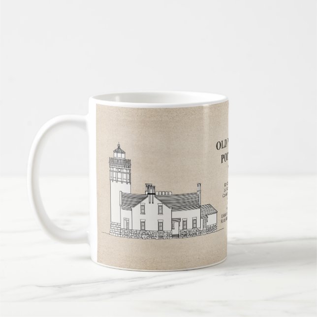 Caneca De Café Old Mackinac Point Light - Michigan - SBD (Esquerda)