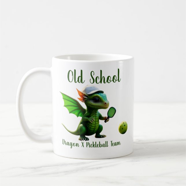 Caneca De Café Old School Kids Dragon X Pickleball Team Tshirts (Esquerda)