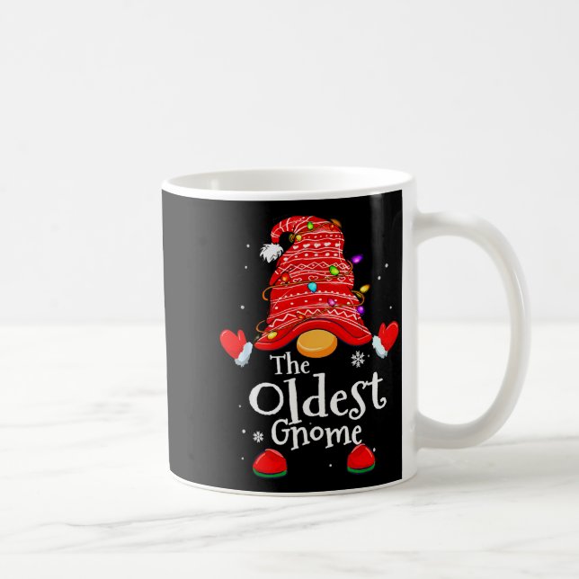 Caneca De Café Oldest Gnome - Xmas Family Grandparents Christmas  (Direita)