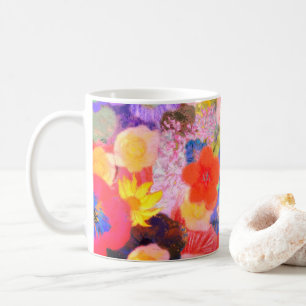 Caneca De Café Óleos de flores