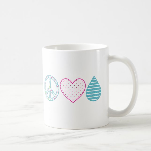Caneca De Café Óleos do amor da paz (Direita)