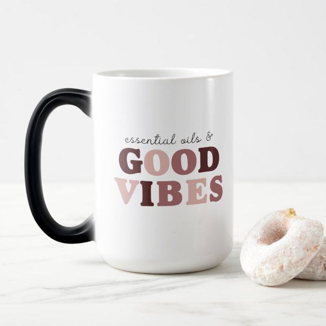 Caneca De Café Óleos essenciais e boas vibrações (Com Donut)