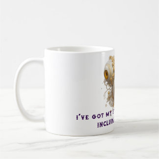 Caneca De Café Olhais Barrocos Surreais com Ornamentado Dourado