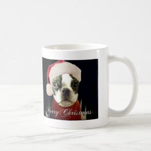 Caneca De Café OLHAR do CHAPÉU do PAPAI NOEL do PUG do Feliz