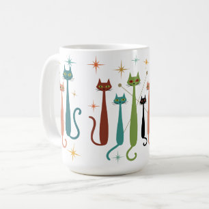 Caneca De Café Olhar Vintage Retro Moderno de Meados do Século Ga