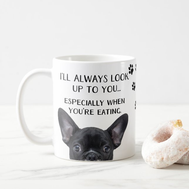 Caneca De Café Olhe-lhe acima dia dos pais engraçado do cão (Com Donut)