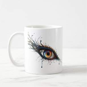Caneca De Café Olho Abstrato artístico com pintura colorida
