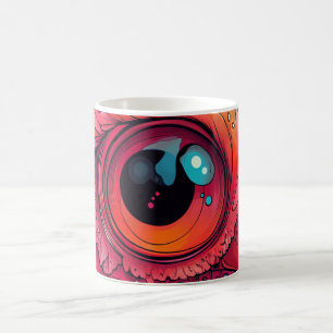 Caneca De Café olho de desenho animado colorido de um pássaro ou
