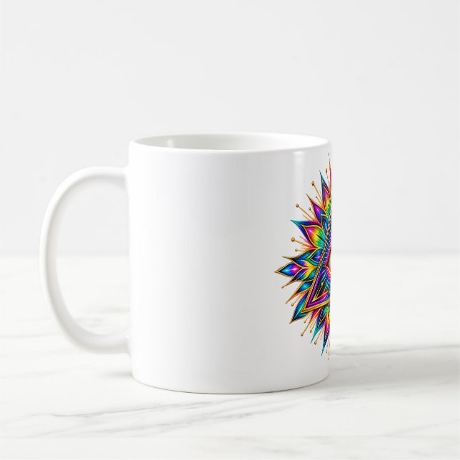 Caneca de Café Olho de Explosão Prismática do Sol (Esquerda)