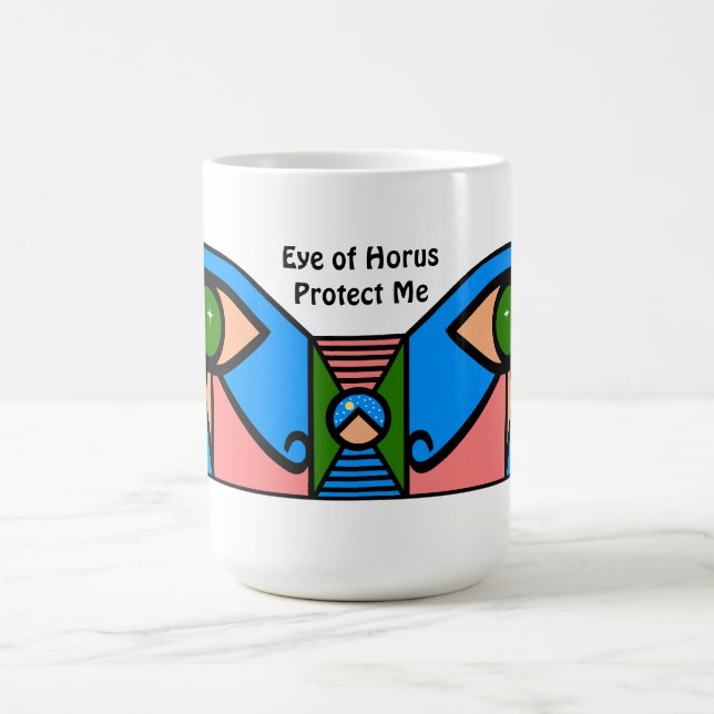 Caneca De Café "Olho de Hóus Proteja-me" (Centro)
