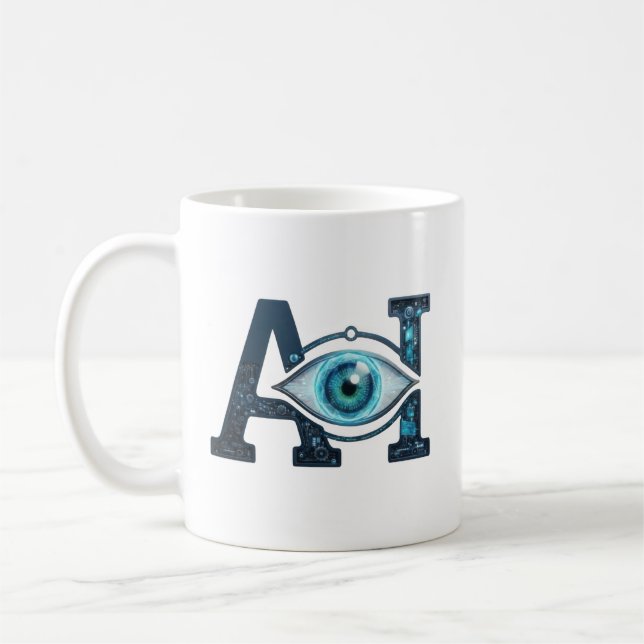 Caneca De Café Olho de IA (Esquerda)