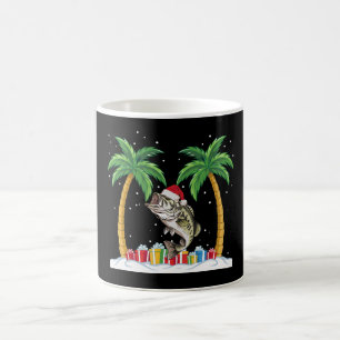 Caneca De Café Olho-de-perdiz Peixe Chapéu do Papai Noel Palmeira
