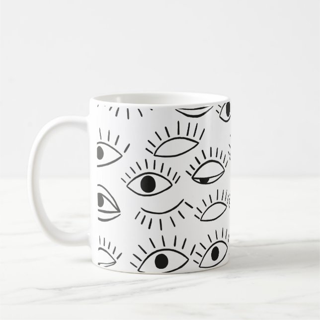 Caneca De Café Olho de rabisco, padrão perfeito.  (Esquerda)