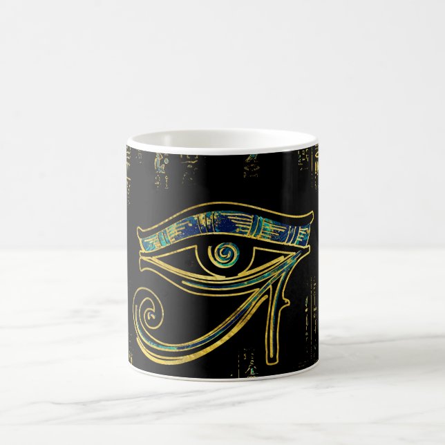 Caneca De Café Olho egípcio de Horus em hieroglyphics e em (Centro)