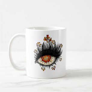Caneca De Café Olho estranho da arte de Digitas da lava