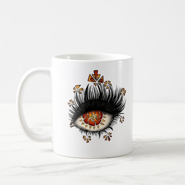 Caneca De Café Olho Estranho Da Arte Digital De Lava (Esquerda)