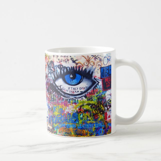 Caneca De Café Olho mau dos grafites azuis (Direita)